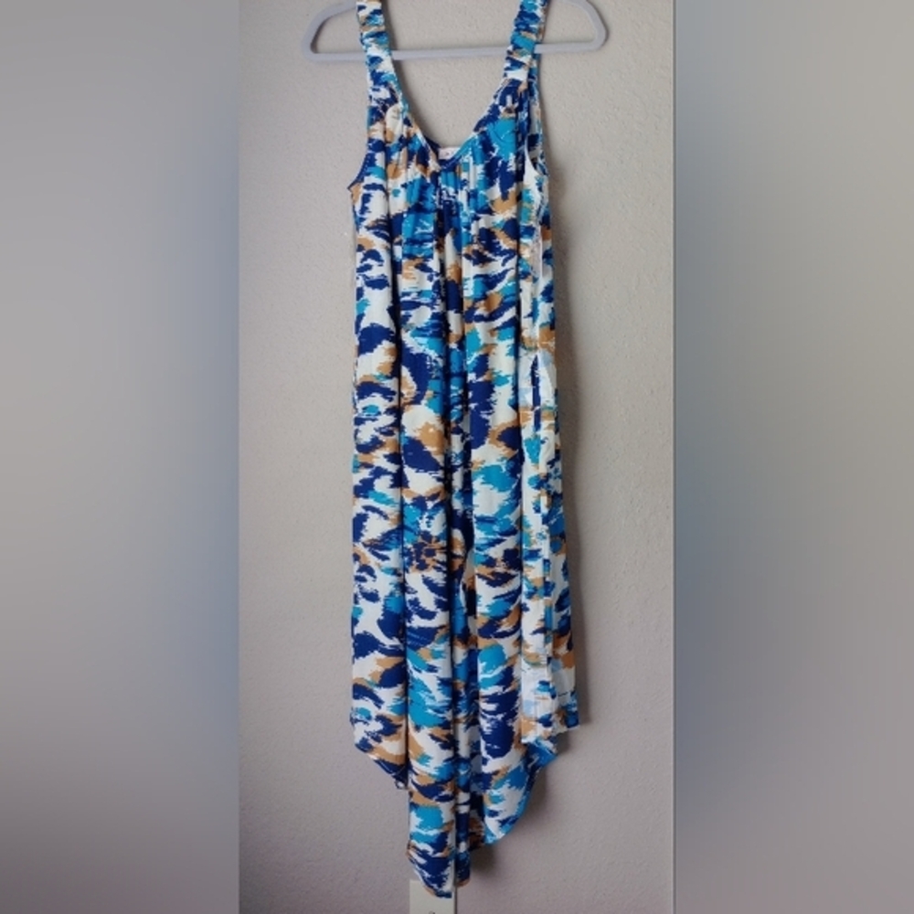 Harlow & Rose Blue and White Women's Jumpsuit with Pleats Size L